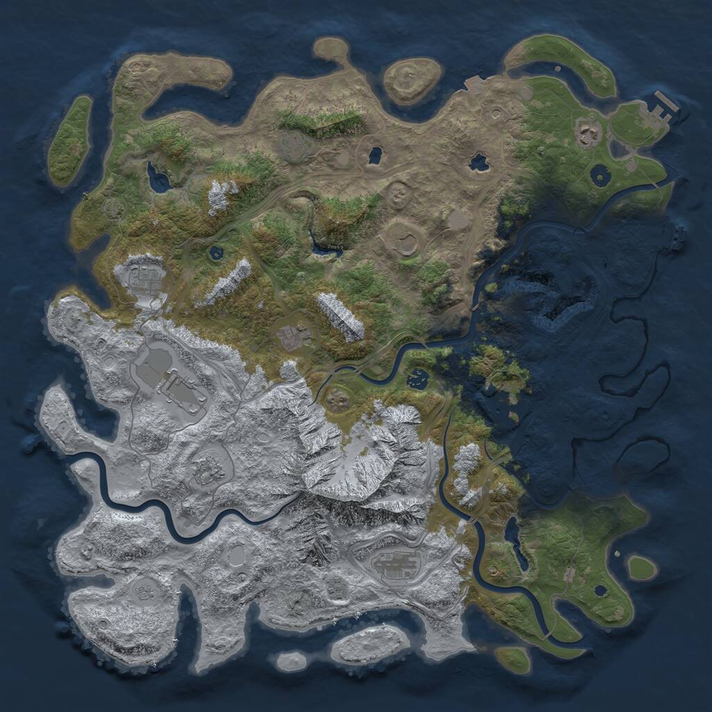 Rust Map: Procedural Map, Size: 5000, Seed: 249698335, 17 Monuments