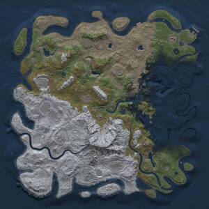 Thumbnail Rust Map: Procedural Map, Size: 5000, Seed: 249698335, 17 Monuments
