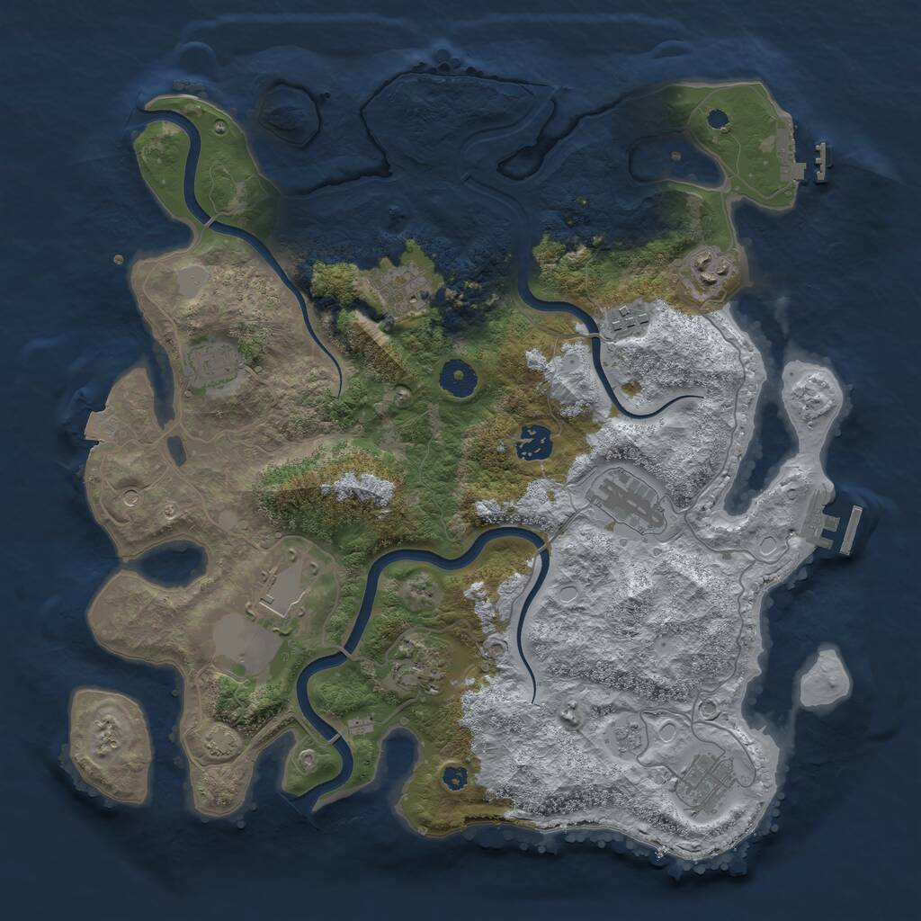 Rust Map: Procedural Map, Size: 3750, Seed: 831111852, 15 Monuments