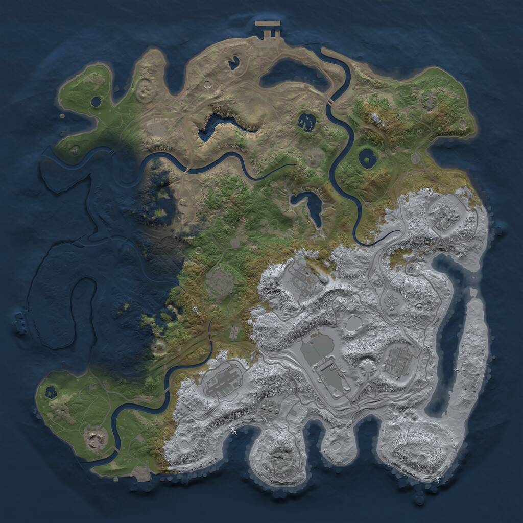 Rust Map: Procedural Map, Size: 4250, Seed: 1058485075, 16 Monuments