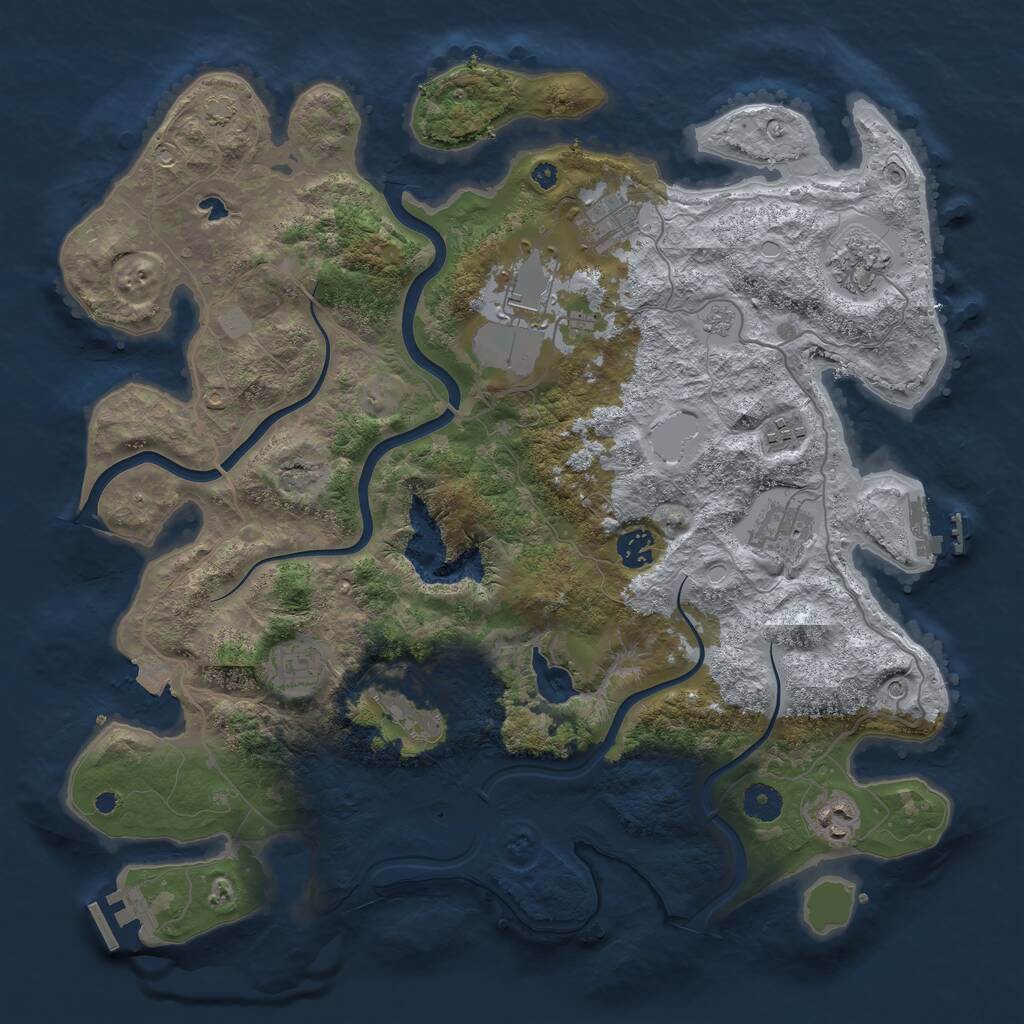 Rust Map: Procedural Map, Size: 4000, Seed: 698187018, 15 Monuments