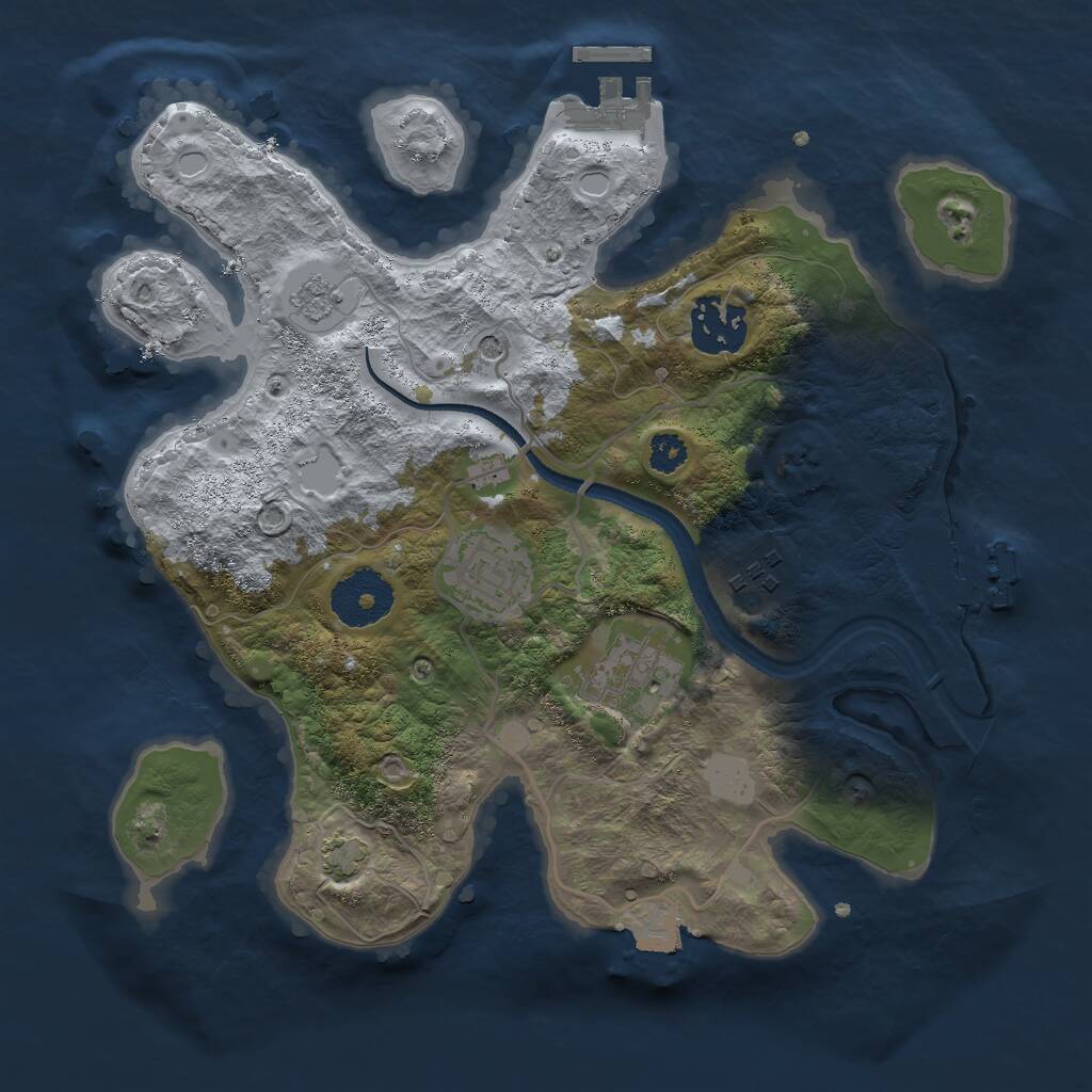 Rust Map: Procedural Map, Size: 2800, Seed: 1513724449, 10 Monuments