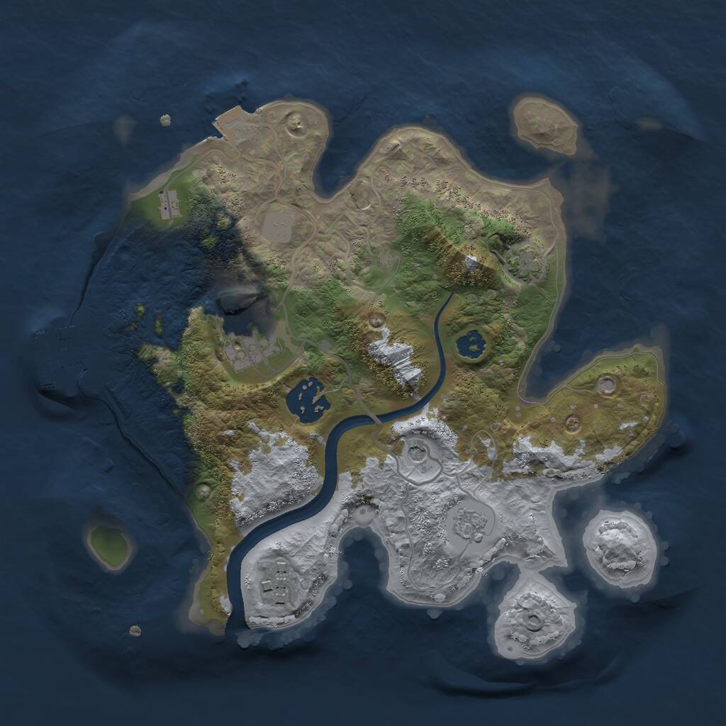 Rust Map: Procedural Map, Size: 2585, Seed: 50000, 8 Monuments