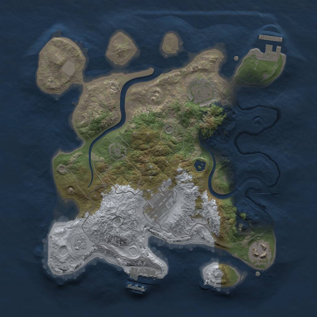 Rust Map: Procedural Map, Size: 2750, Seed: 157906522, 9 Monuments
