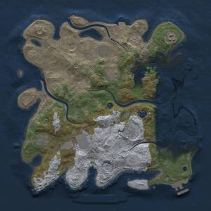 Thumbnail Rust Map: Procedural Map, Size: 3650, Seed: 184640350, 15 Monuments
