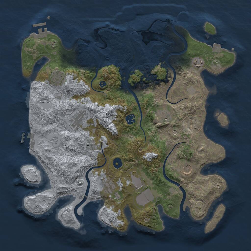 Rust Map: Procedural Map, Size: 3750, Seed: 1804997072, 15 Monuments