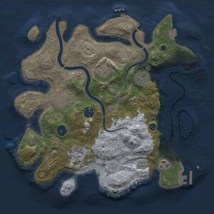 Thumbnail Rust Map: Procedural Map, Size: 3250, Seed: 885761802, 13 Monuments