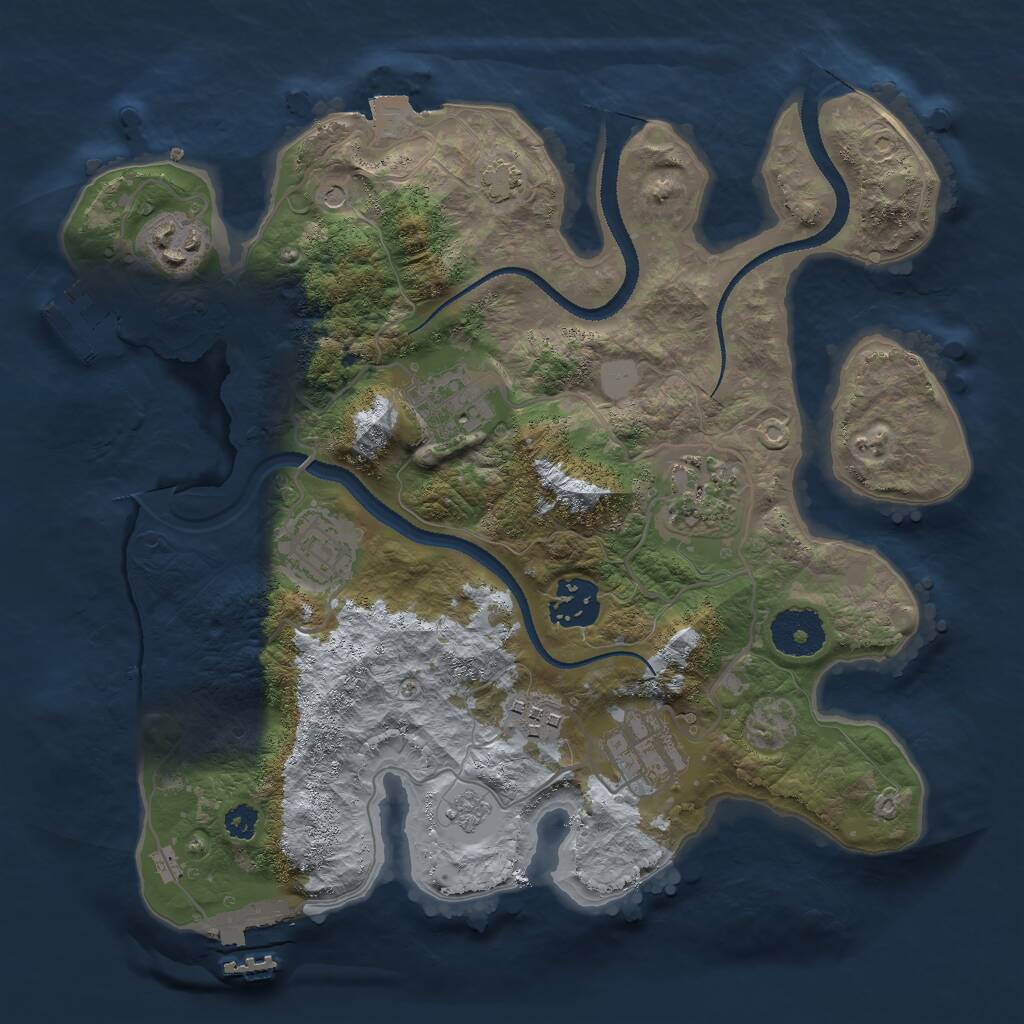 Rust Map: Procedural Map, Size: 3000, Seed: 1197434451, 13 Monuments