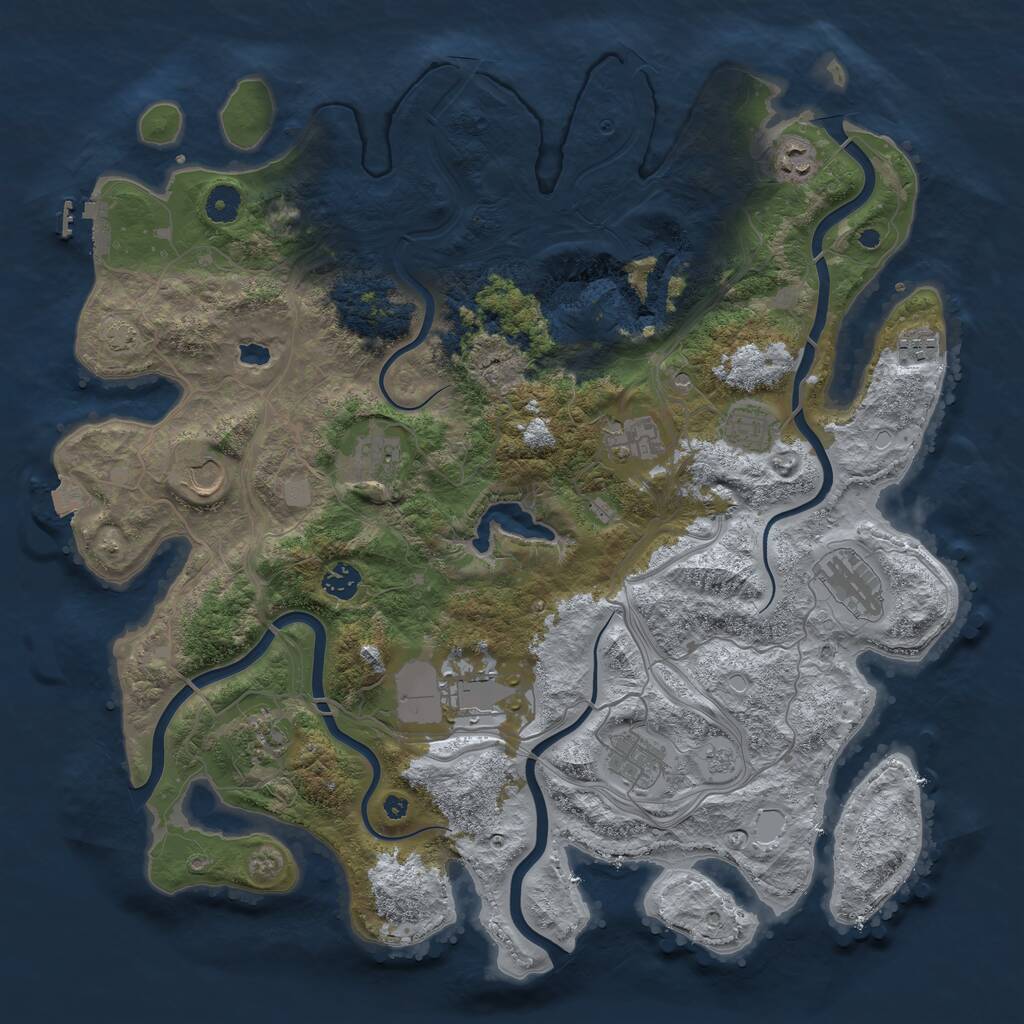 Rust Map: Procedural Map, Size: 4250, Seed: 1583151415, 16 Monuments