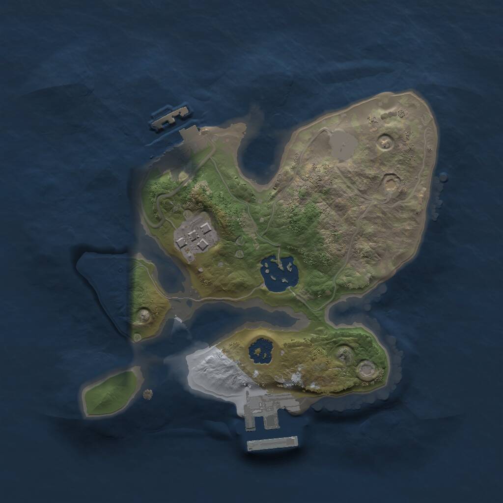 Rust Map: Procedural Map, Size: 2000, Seed: 1117537671, 5 Monuments