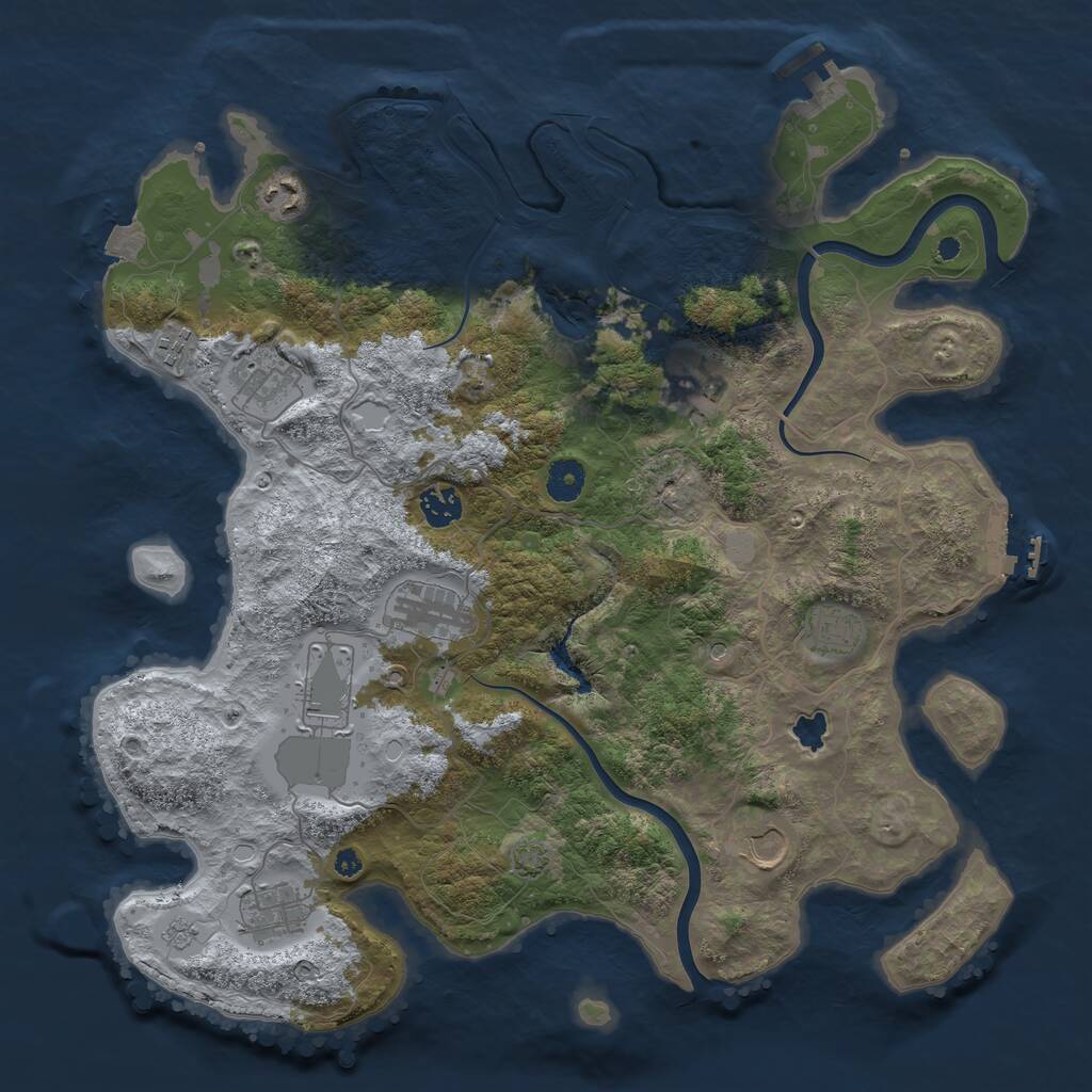 Rust Map: Procedural Map, Size: 4000, Seed: 1481308118, 16 Monuments