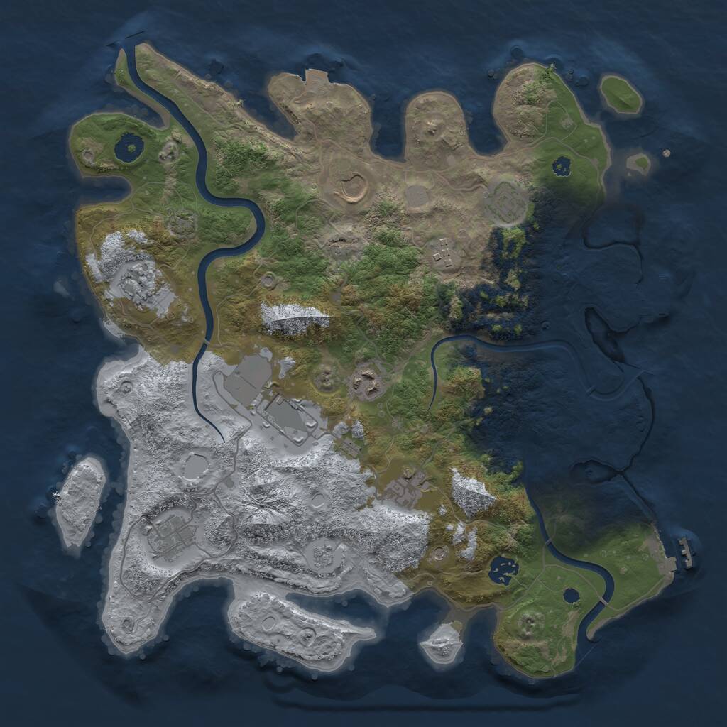 Rust Map: Procedural Map, Size: 3800, Seed: 149386944, 15 Monuments