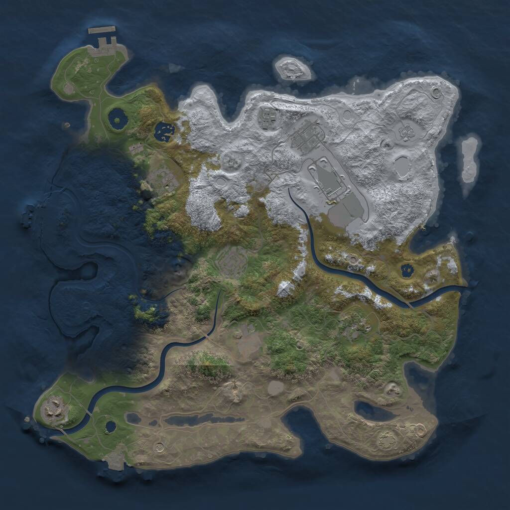 Rust Map: Procedural Map, Size: 3800, Seed: 2139484370, 15 Monuments