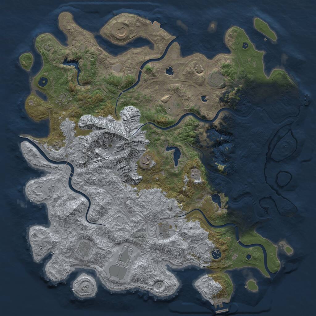 Rust Map: Procedural Map, Size: 5000, Seed: 981195616, 16 Monuments
