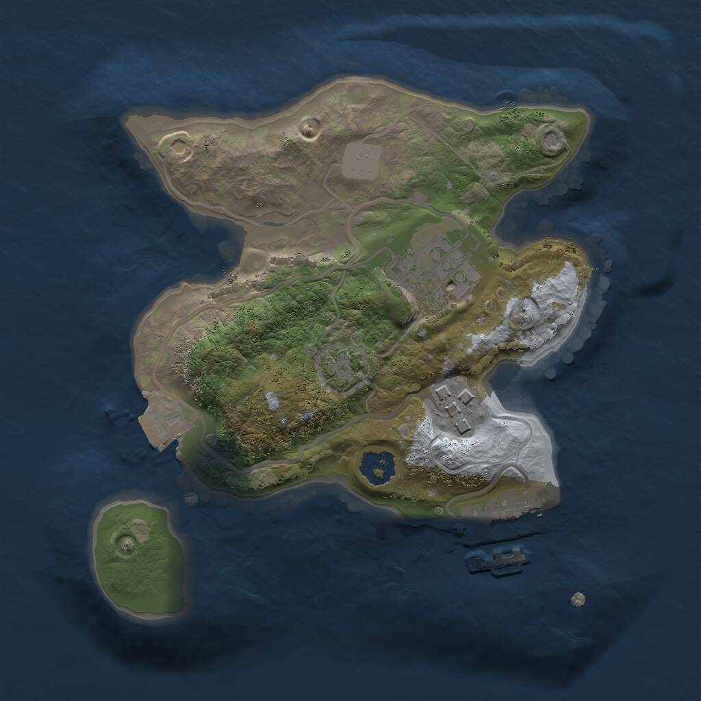 Rust Map: Procedural Map, Size: 2000, Seed: 204212541, 5 Monuments