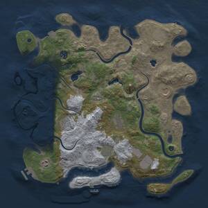 Thumbnail Rust Map: Procedural Map, Size: 4000, Seed: 1730908475, 15 Monuments