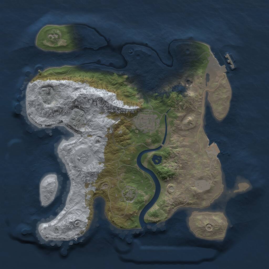 Rust Map: Procedural Map, Size: 2650, Seed: 867340, 7 Monuments