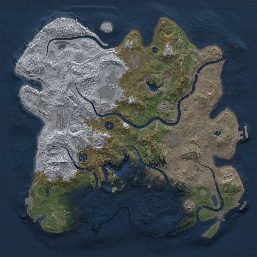 Rust Map: Procedural Map, Size: 4250, Seed: 38067940, 15 Monuments