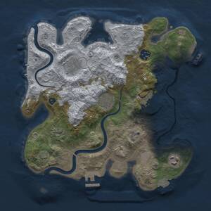 Thumbnail Rust Map: Procedural Map, Size: 3000, Seed: 1008667268, 13 Monuments
