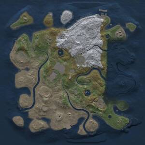 Thumbnail Rust Map: Procedural Map, Size: 3500, Seed: 1072099323, 15 Monuments