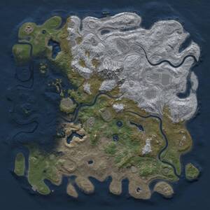 Thumbnail Rust Map: Procedural Map, Size: 5000, Seed: 733238576, 17 Monuments