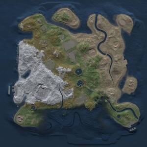 Thumbnail Rust Map: Procedural Map, Size: 3500, Seed: 1314788491, 15 Monuments