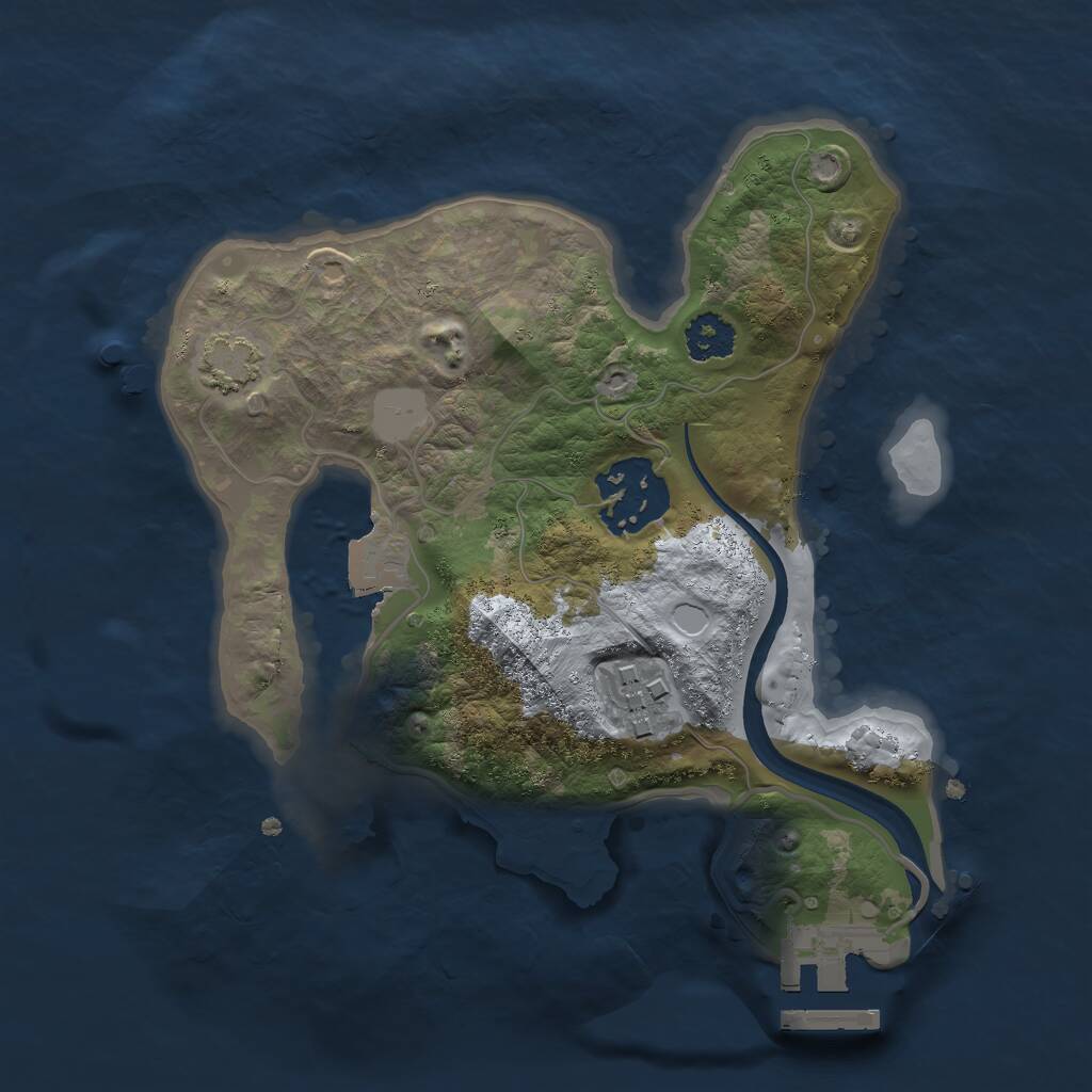 Rust Map: Procedural Map, Size: 2225, Seed: 937933620, 5 Monuments