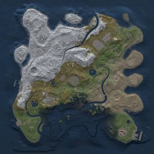 Thumbnail Rust Map: Procedural Map, Size: 3500, Seed: 1572600295, 14 Monuments