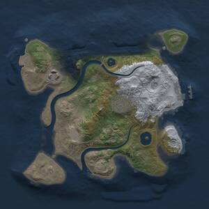 Thumbnail Rust Map: Procedural Map, Size: 2500, Seed: 1223515605, 7 Monuments