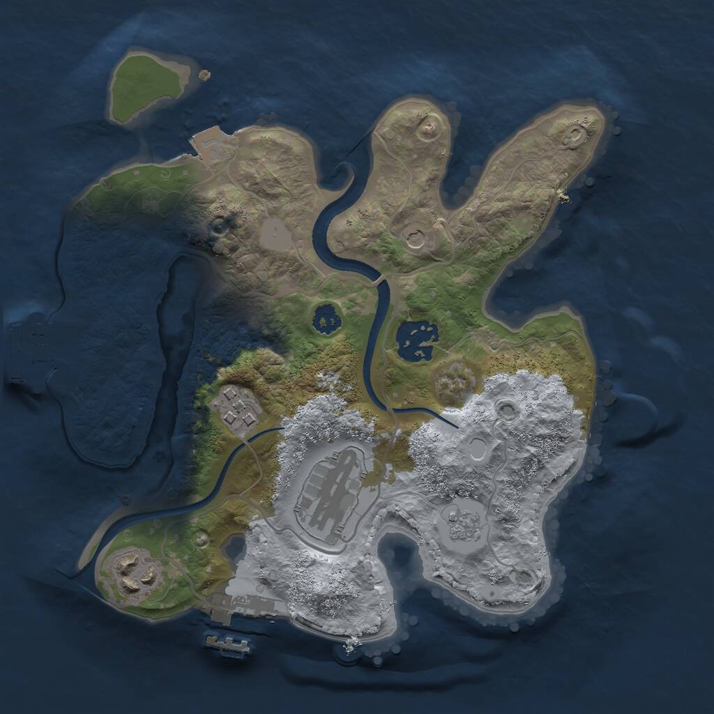 Rust Map: Procedural Map, Size: 2500, Seed: 1529572987, 9 Monuments