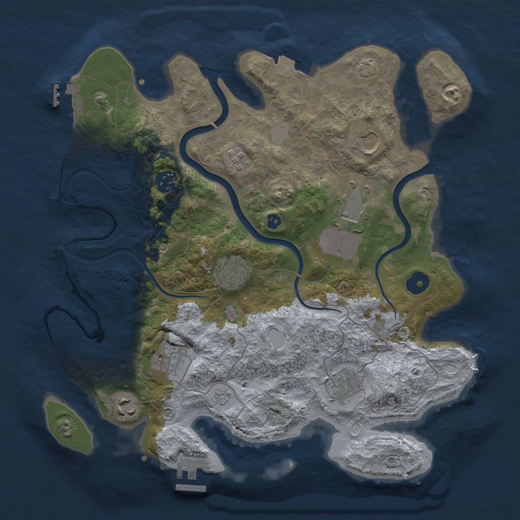 Rust Map: Procedural Map, Size: 3500, Seed: 85112166, 14 Monuments