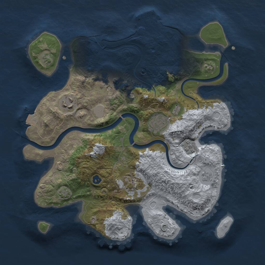 Rust Map: Procedural Map, Size: 3000, Seed: 5849521, 10 Monuments