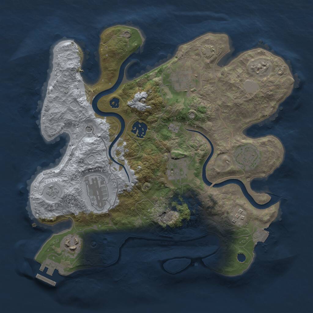 Rust Map: Procedural Map, Size: 3000, Seed: 998551144, 12 Monuments