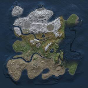 Thumbnail Rust Map: Procedural Map, Size: 3000, Seed: 1611939435, 11 Monuments