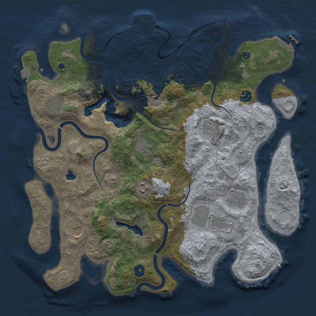 Rust Map: Procedural Map, Size: 4100, Seed: 636345975, 15 Monuments