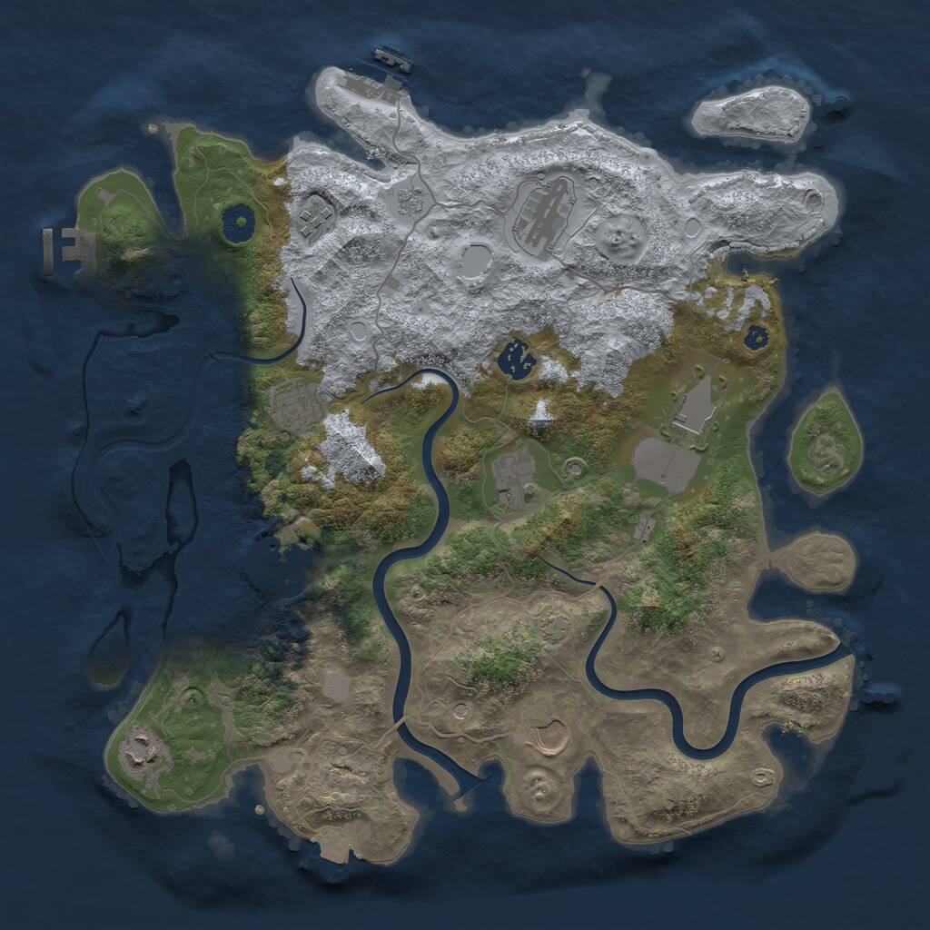 Rust Map: Procedural Map, Size: 3800, Seed: 71928965, 15 Monuments