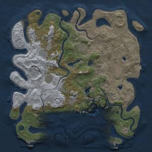 Thumbnail Rust Map: Procedural Map, Size: 4500, Seed: 2020413032, 17 Monuments