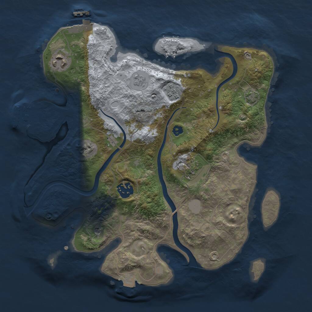 Rust Map: Procedural Map, Size: 3000, Seed: 1430337605, 10 Monuments