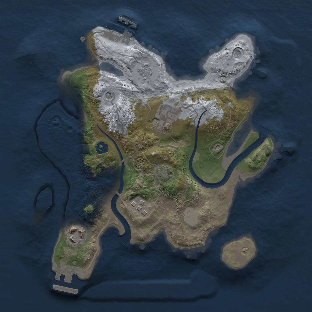 Rust Map: Procedural Map, Size: 2500, Seed: 1416635461, 9 Monuments