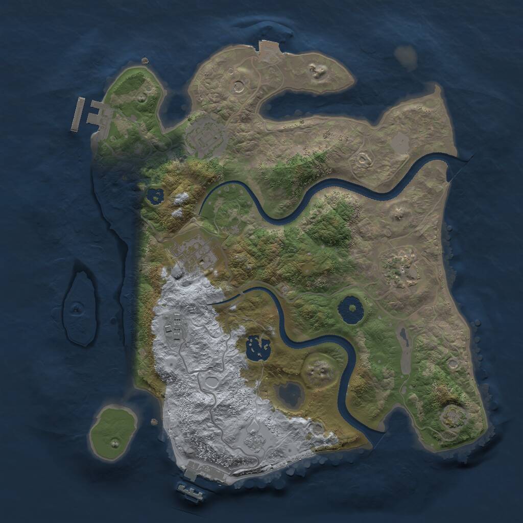 Rust Map: Procedural Map, Size: 3000, Seed: 1375308436, 11 Monuments