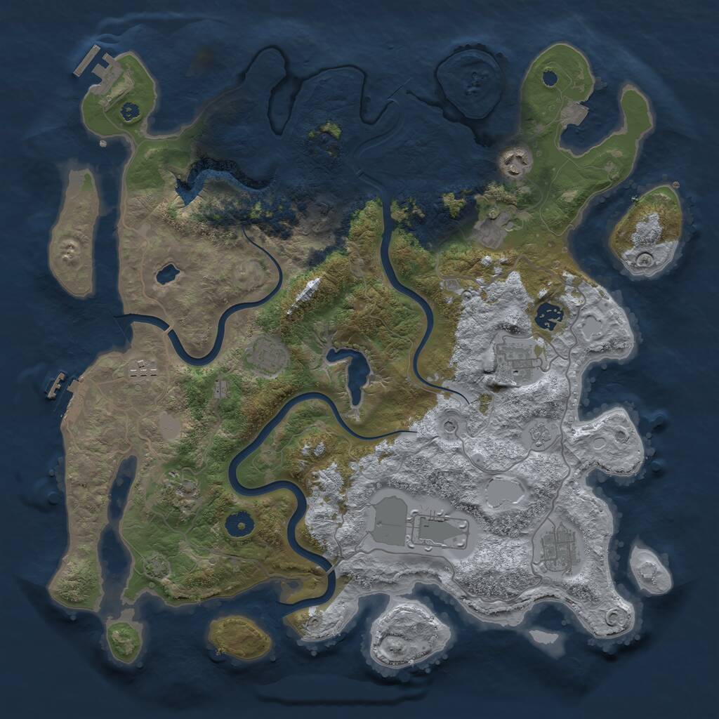 Rust Map: Procedural Map, Size: 4000, Seed: 1420884200, 15 Monuments