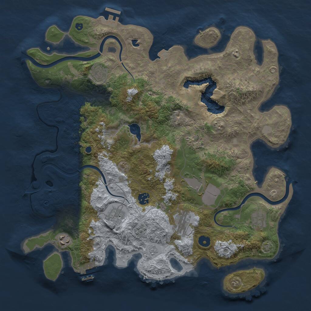 Rust Map: Procedural Map, Size: 4000, Seed: 999238133, 15 Monuments