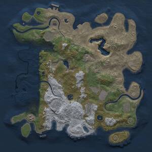 Thumbnail Rust Map: Procedural Map, Size: 4000, Seed: 999238133, 15 Monuments