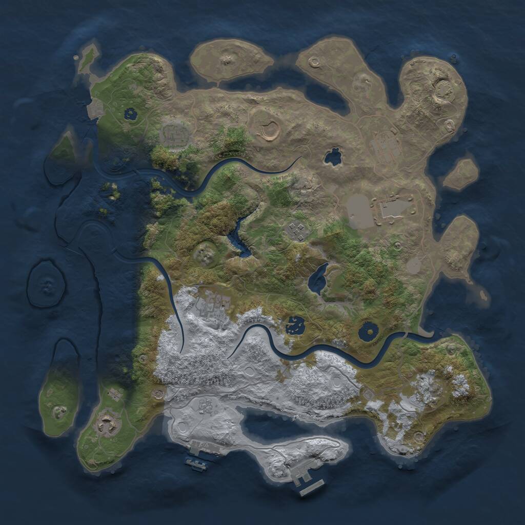 Rust Map: Procedural Map, Size: 4000, Seed: 398323188, 15 Monuments