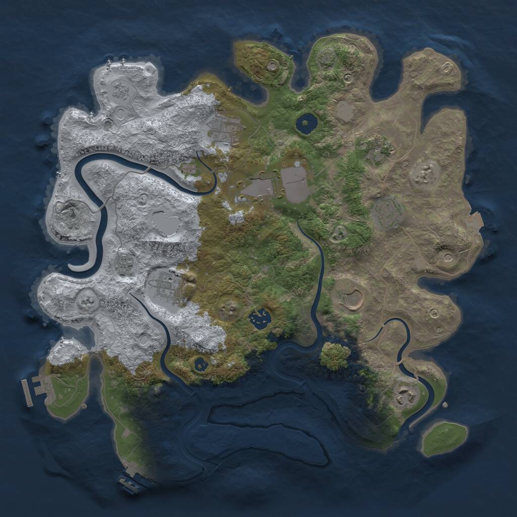 Rust Map: Procedural Map, Size: 3750, Seed: 511516392, 15 Monuments