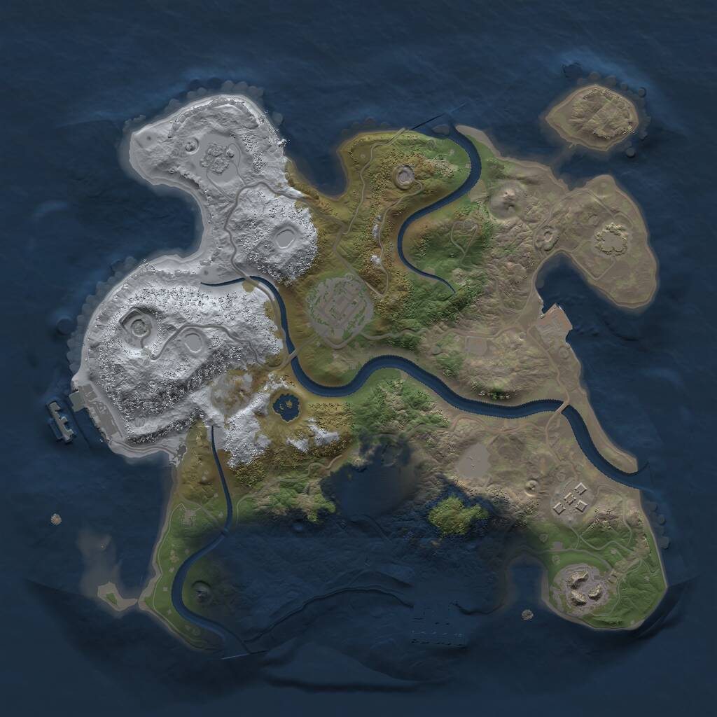 Rust Map: Procedural Map, Size: 2750, Seed: 1889821190, 10 Monuments