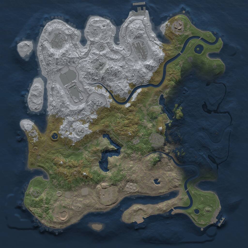 Rust Map: Procedural Map, Size: 4000, Seed: 1605757366, 15 Monuments