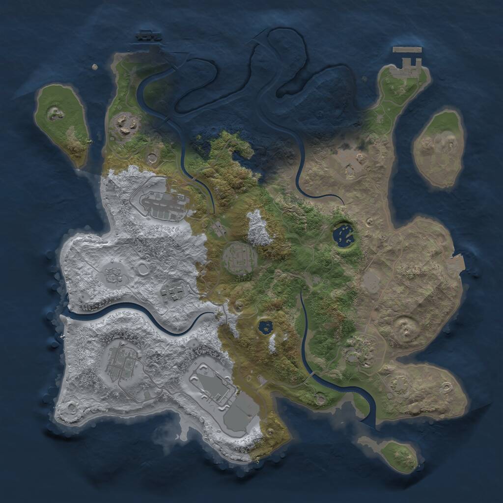 Rust Map: Procedural Map, Size: 3500, Seed: 52349, 15 Monuments