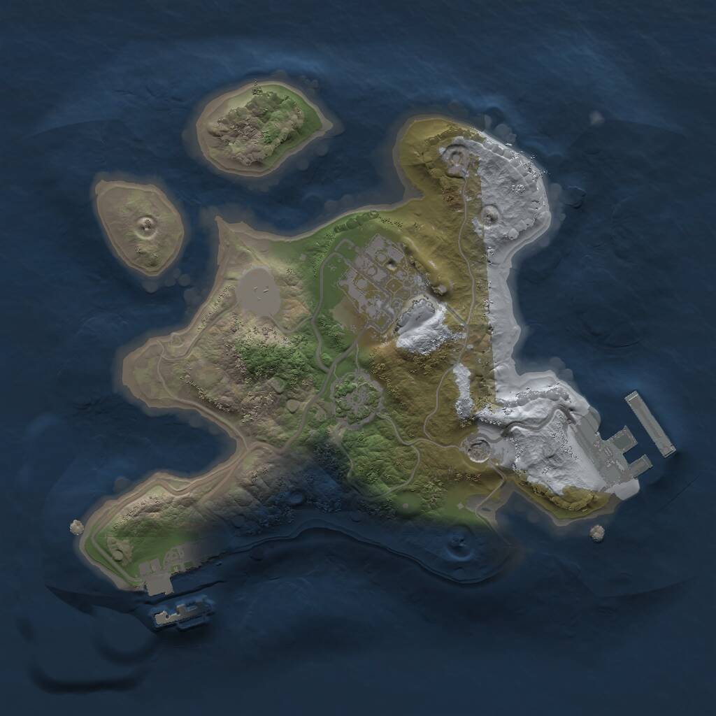 Rust Map: Procedural Map, Size: 2000, Seed: 742285, 6 Monuments
