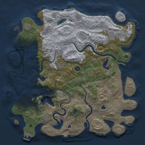 Thumbnail Rust Map: Procedural Map, Size: 4500, Seed: 573456343, 17 Monuments